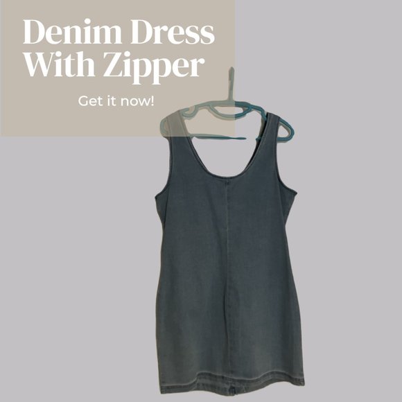 NWT Front Zip Denim Dress Size 15-17 - Picture 1 of 4